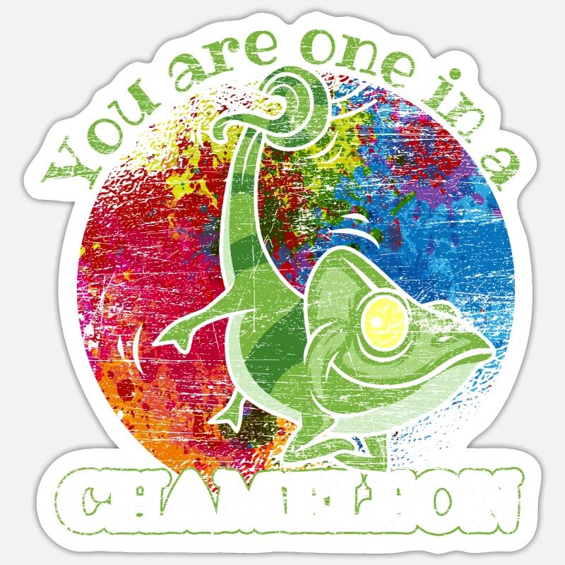 caméléon - Sticker taille S (10 x 10 cm) - blanc mat