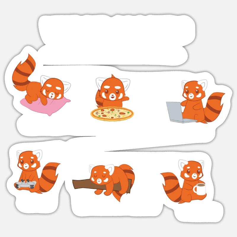 Red Panda - Cat Bear - Introvert - Nerd - Geek - Sticker size S (10 x 10 cm) - white matte