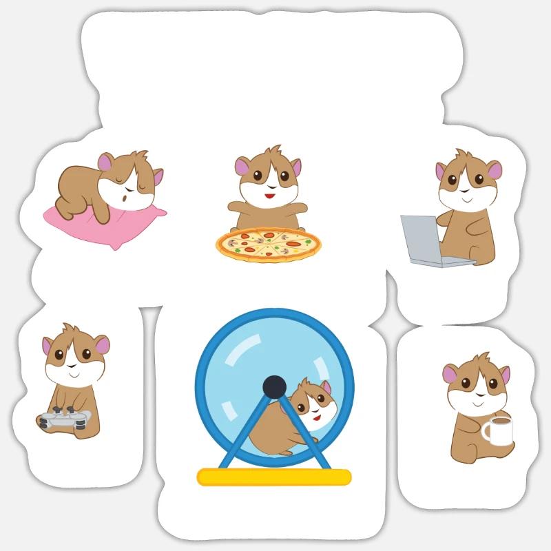 Cochon d'Inde - Cochon d'Inde - Introverti - Sticker taille S (10 x 10 cm) - blanc mat