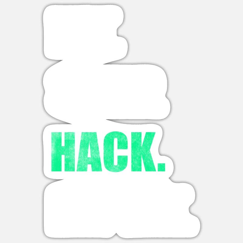 Eat Sleep Hack Repeat Hacker Hacken - Sticker Größe S (10 x 10 cm) - Mattweiß