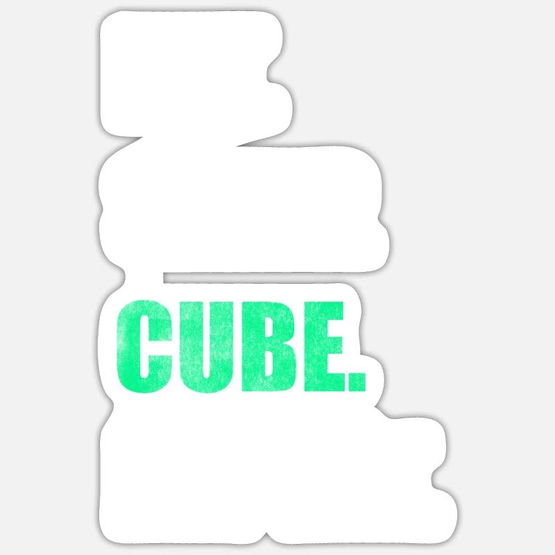 Eat Sleep Cube Repeat - Sticker size S (10 x 10 cm) - white matte
