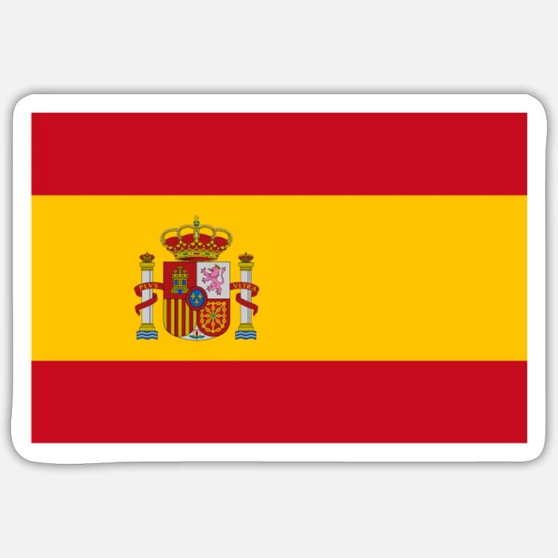 Espagne drapeau drapeau espana espagnol europe eu - Sticker taille S (10 x 10 cm) - blanc mat