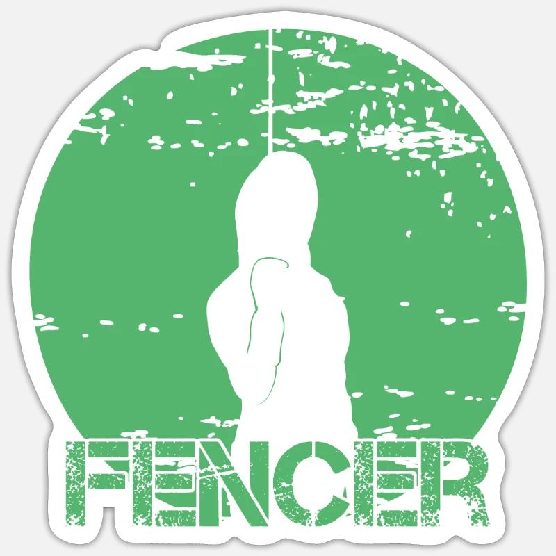Fechten - Sticker Größe S (10 x 10 cm) - Mattweiß
