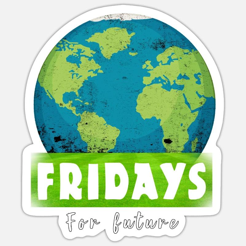 Fridays For Future Stop Klima Co2 Protest Geschenk Sticker Größe S (10 x 10 cm)