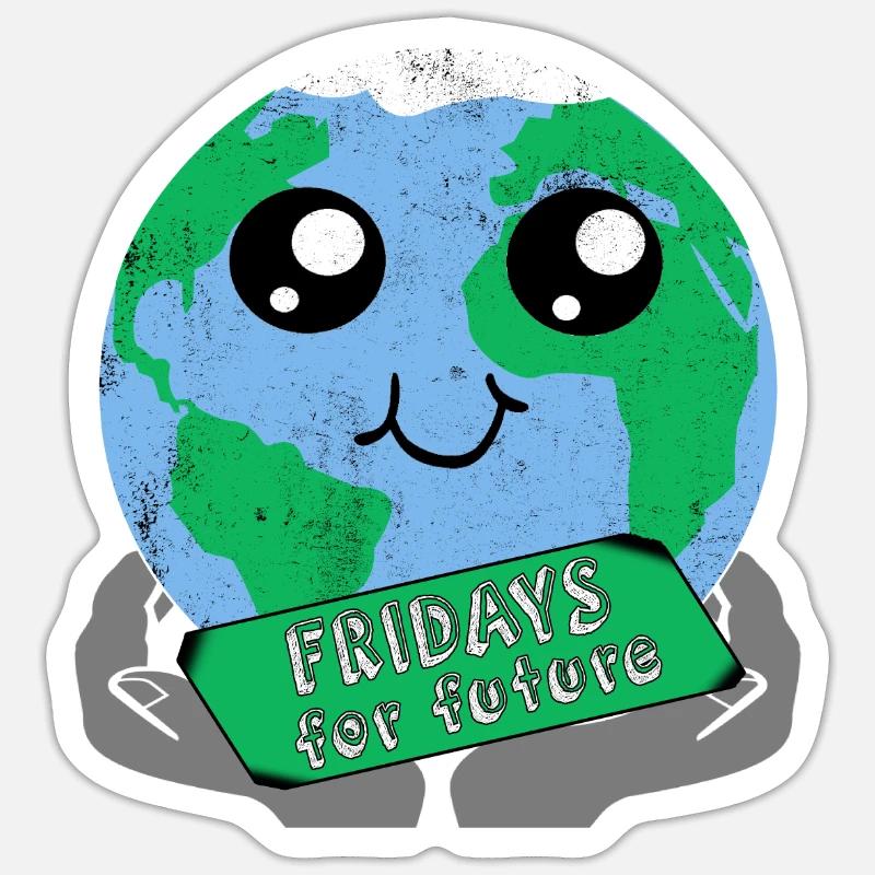 Fridays For Future Stop Climate Change Save Gift Sticker size S (10 x 10 cm)