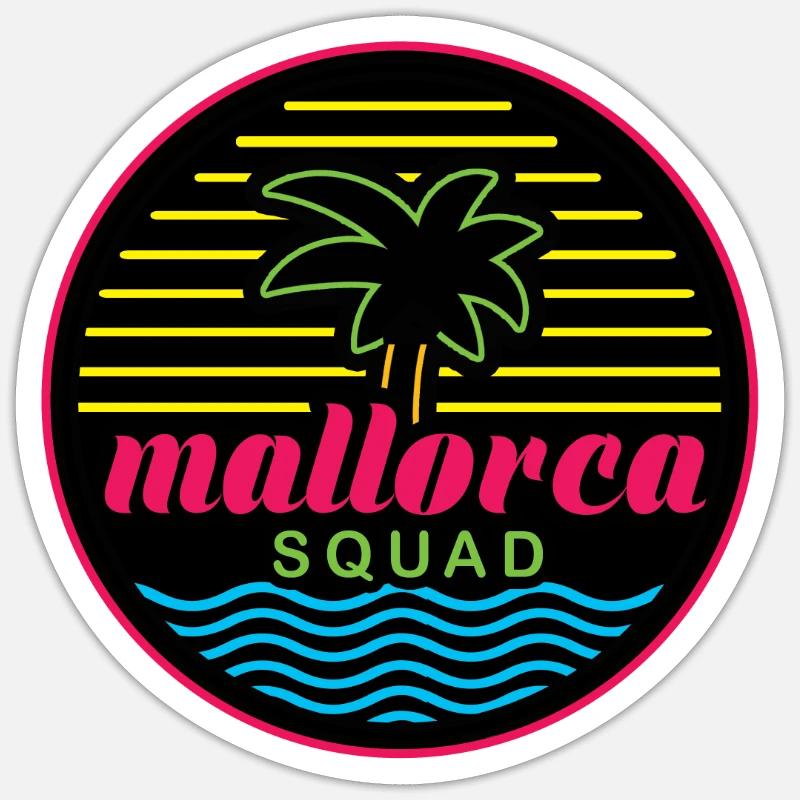Mallorca Squad - Sticker Größe S (10 x 10 cm) - Mattweiß