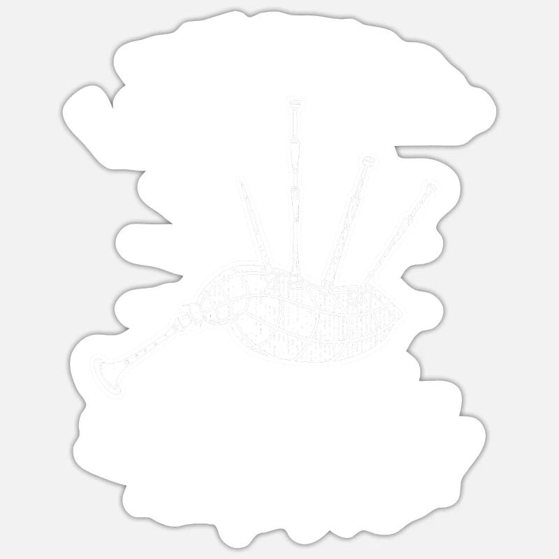 Je détruis le cadeau de cornemuse cornemuse Silence - Sticker taille S (10 x 10 cm) - blanc mat