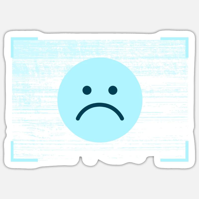 pathfinder sad screen - Sticker taille S (10 x 10 cm) - blanc mat