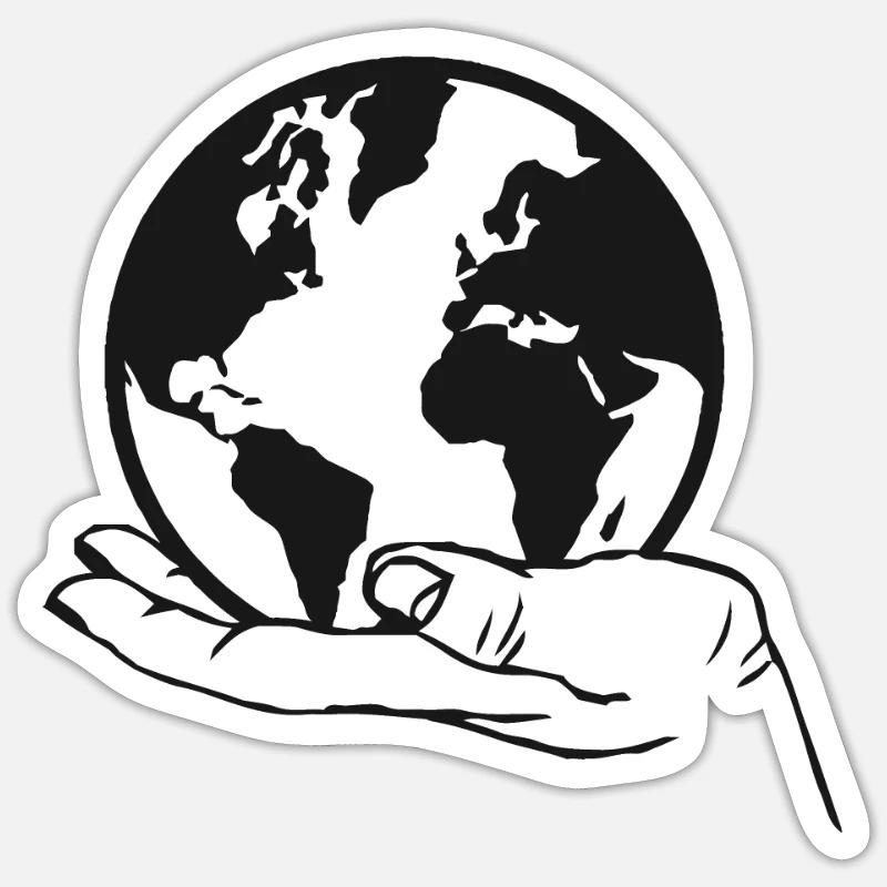 Erde - Sticker Größe S (10 x 10 cm) - Mattweiß
