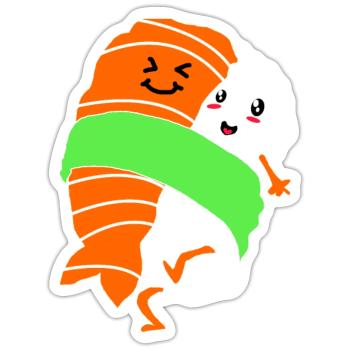 Sushi Go Rice Japan Tokyo Miso Nigiri Maki Udon - Sticker size S (10 x 10 cm) - white matte - Front