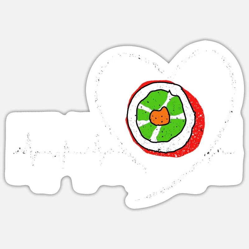 Sushi - Sticker taille S (10 x 10 cm) - blanc mat