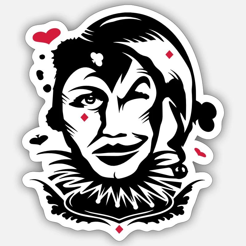 Playing card joker - Sticker size S (10 x 10 cm) - white matte