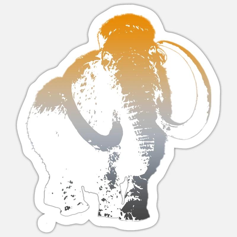 mammoth - Sticker size S (10 x 10 cm) - white matte