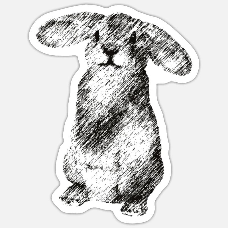 Floppy ear - bunny dark - easter bunny Sticker size S (10 x 10 cm)
