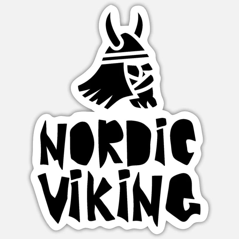 Vikings Vikings Vikings Vikings - Sticker taille S (10 x 10 cm) - blanc mat