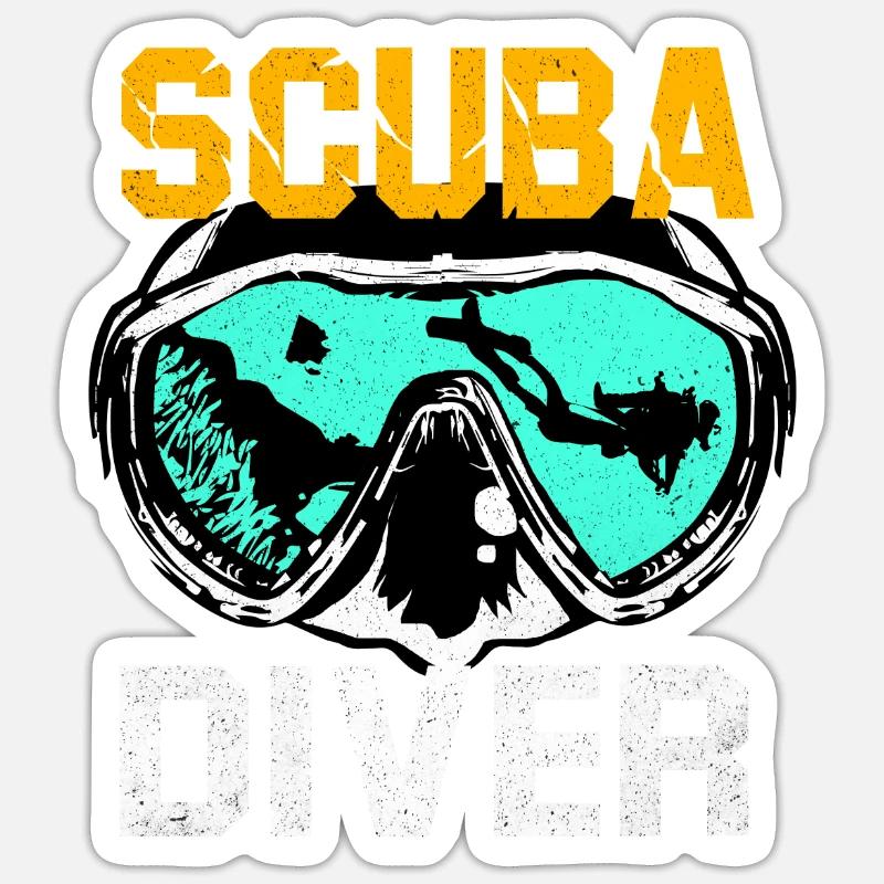 Dive - Sticker size S (10 x 10 cm) - white matte