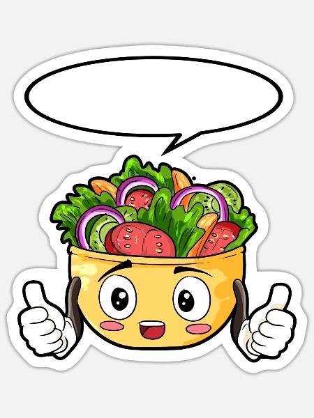 Salat Essen Feinschmecker Geschenk - Sticker Größe S (10 x 10 cm) - Mattweiß