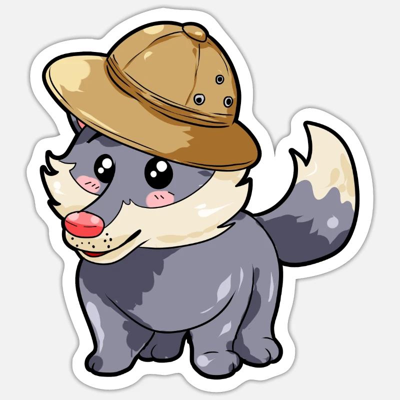 Jäger Wolf - Sticker Größe S (10 x 10 cm) - Mattweiß