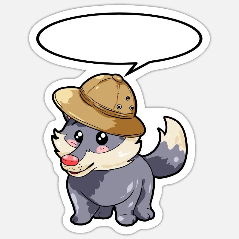 Jäger Wolf - Sticker Größe S (10 x 10 cm) - Mattweiß