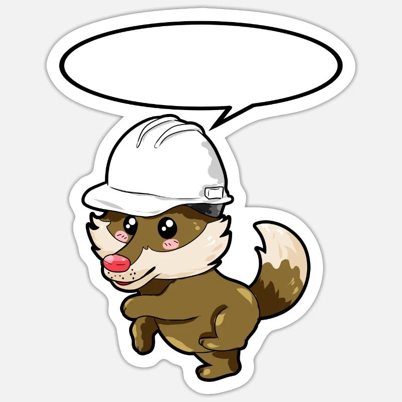 Engineer Wolf - Sticker size S (10 x 10 cm) - white matte