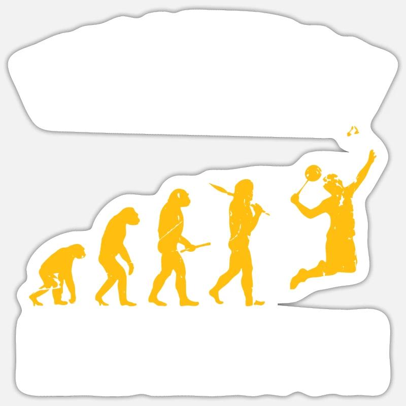Badminton Evolution Federball Sport - Sticker Größe S (10 x 10 cm) - Mattweiß