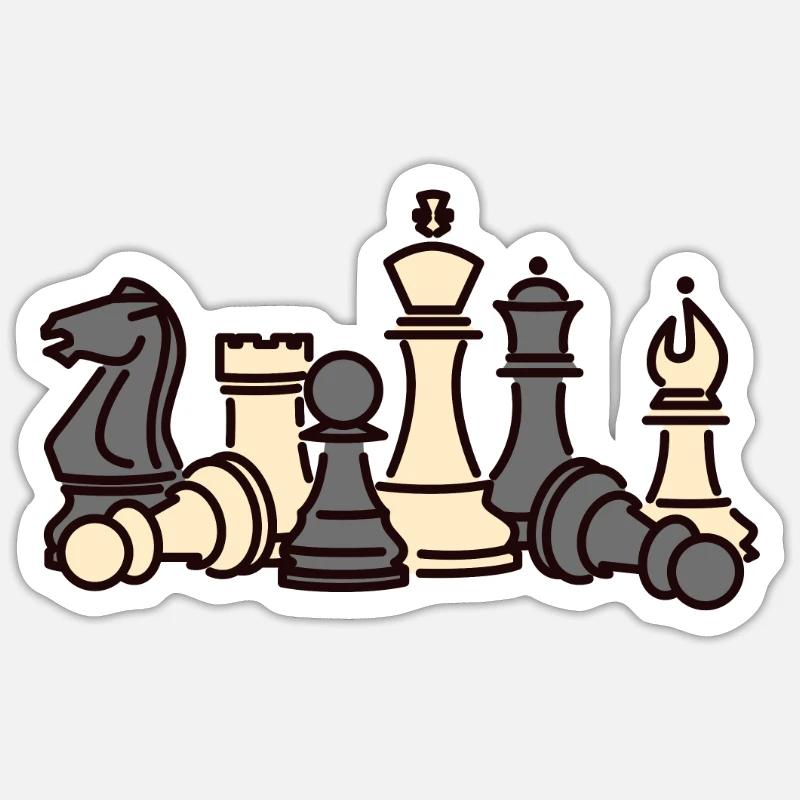 chess - Sticker size S (10 x 10 cm) - white matte
