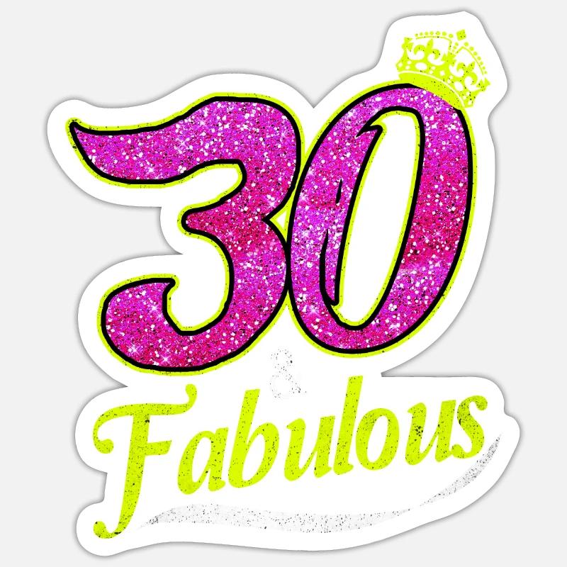 30 ans - Sticker taille S (10 x 10 cm) - blanc mat
