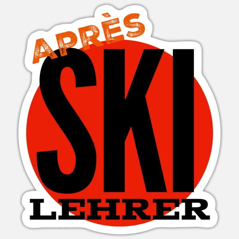 Apres ski instructor - Sticker size S (10 x 10 cm) - white matte