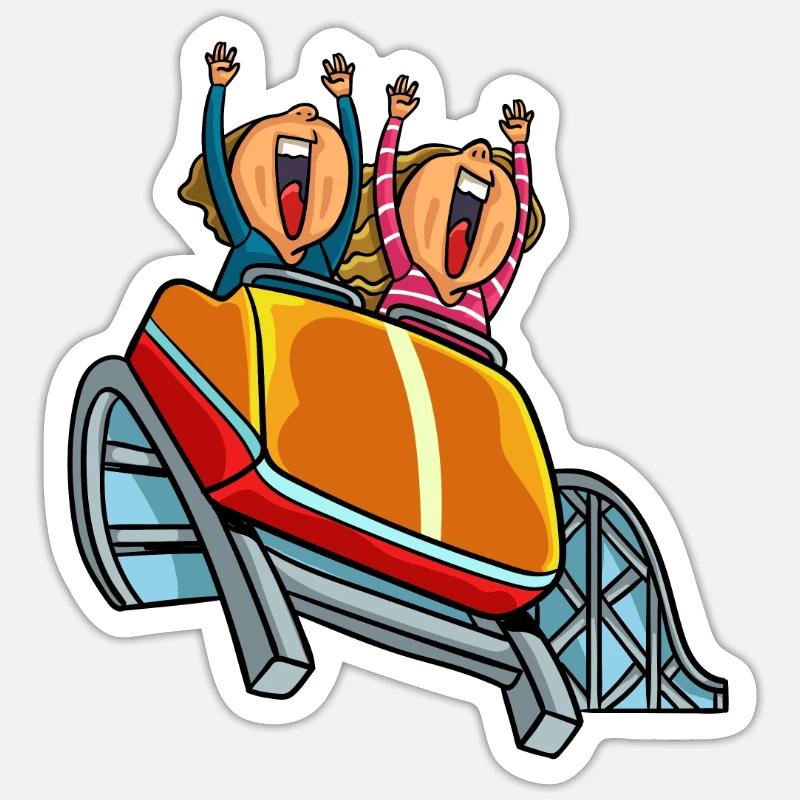 Roller Coaster Ride Theme Park Rummel Gift Sticker size S (10 x 10 cm)