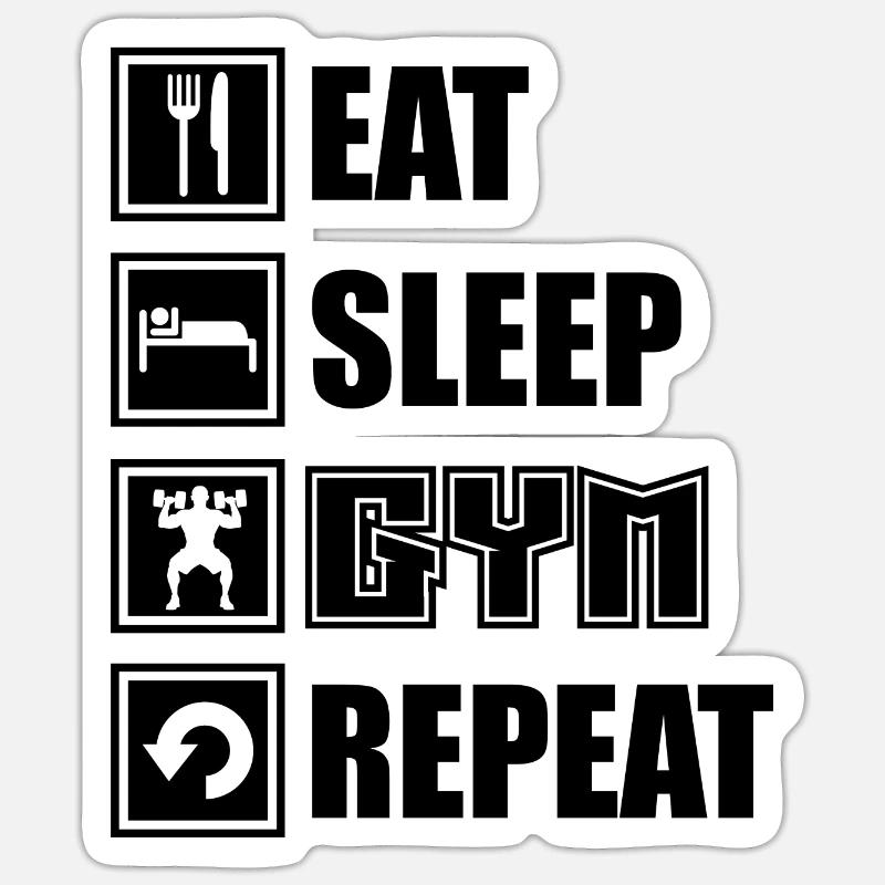 Fitness studio - Sticker taille S (10 x 10 cm) - blanc mat