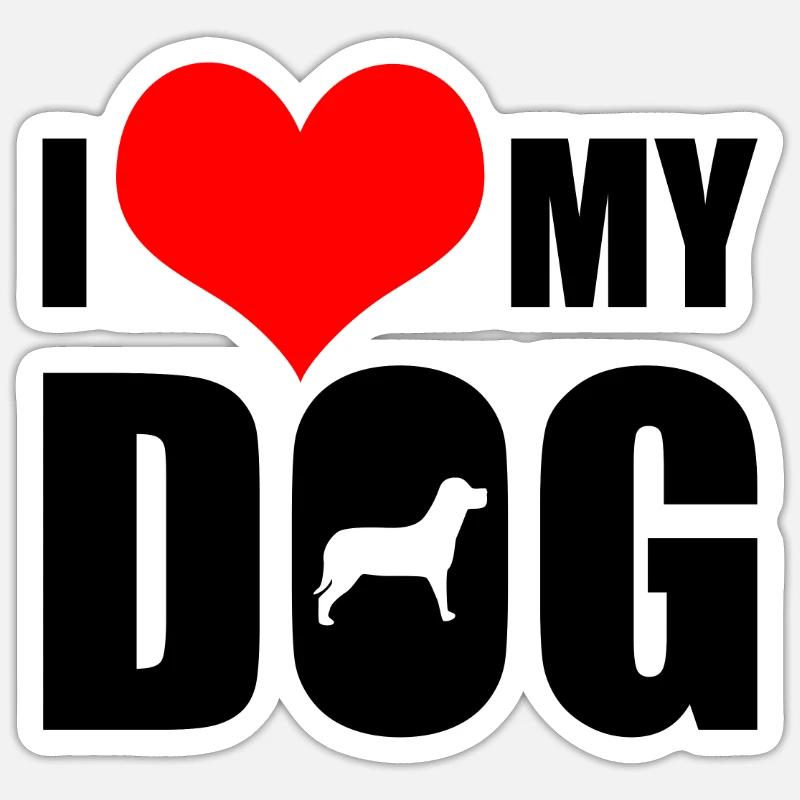 Chien, chien - Sticker taille S (10 x 10 cm) - blanc mat