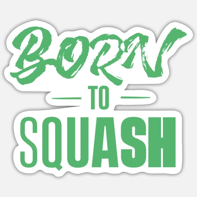 Joueur de squash de l’équipe Squash Squashen Squash jeu de squash - Sticker taille S (10 x 10 cm) - blanc mat