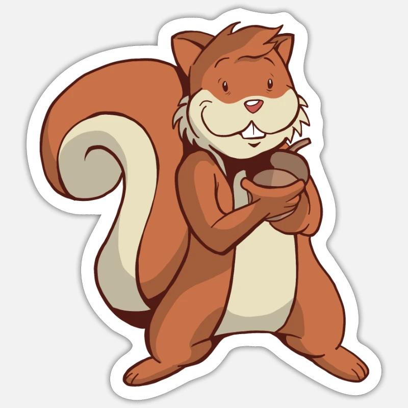 squirrel - Sticker size S (10 x 10 cm) - white matte