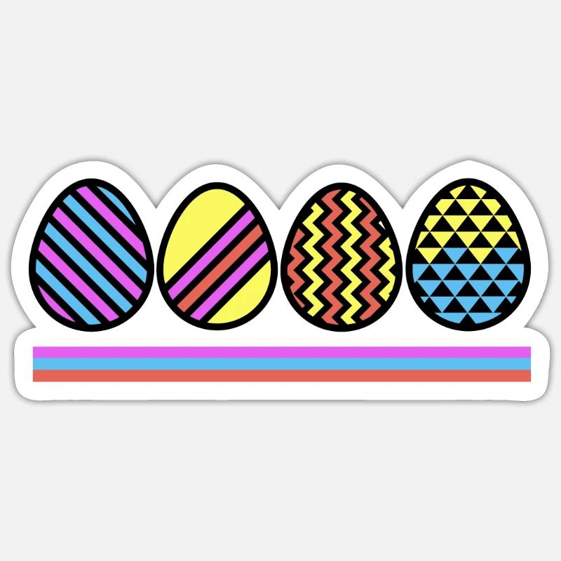 Easter Eggs - Oster Eier - Sticker Größe S (10 x 10 cm) - Mattweiß