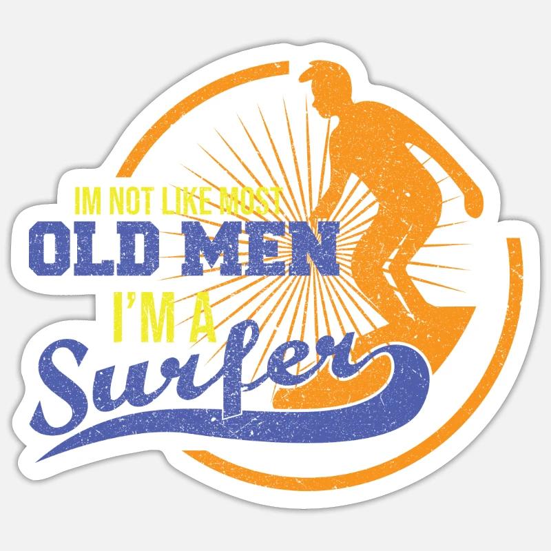 Surfeur surfeur surfeur - Sticker taille S (10 x 10 cm) - blanc mat
