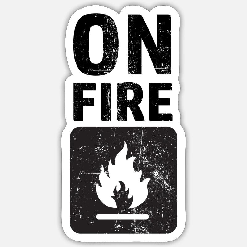 On Fire - Sticker Größe S (10 x 10 cm) - Mattweiß