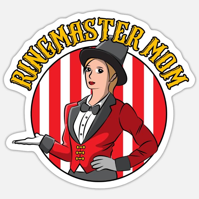 Cadeau de maman Ringmaster Circus Ringmaster Sticker taille S (10 x 10 cm)