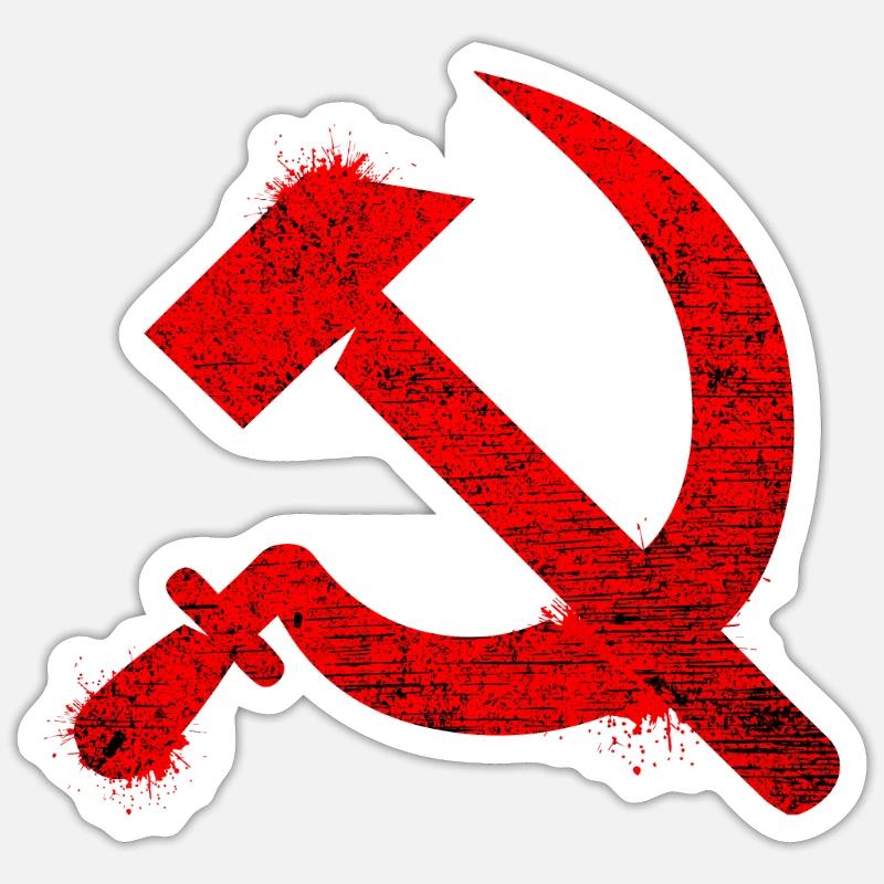 Communisme - Sticker taille S (10 x 10 cm) - blanc mat