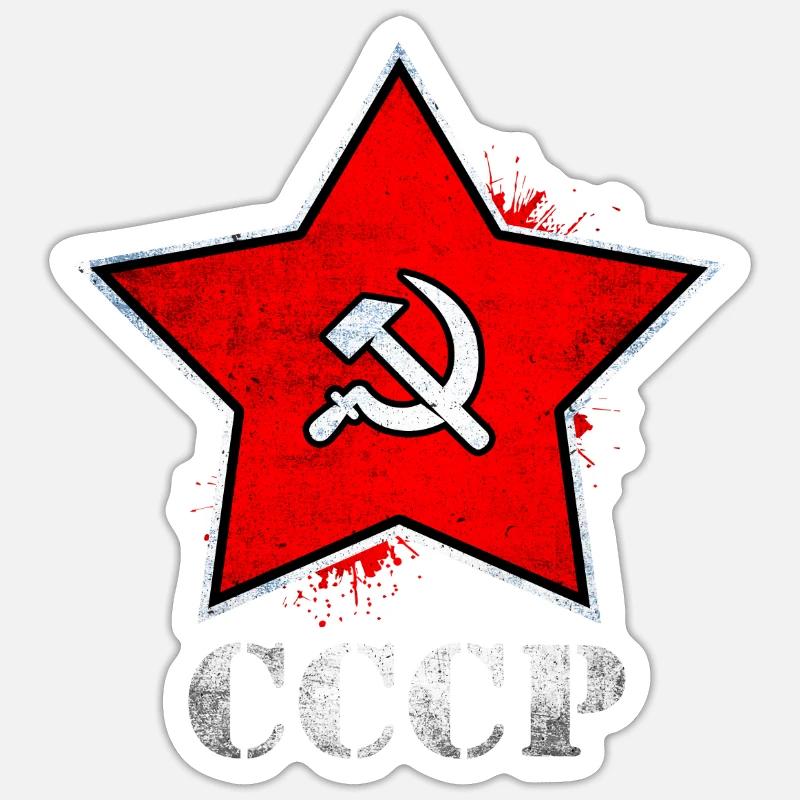 Communisme - Sticker taille S (10 x 10 cm) - blanc mat