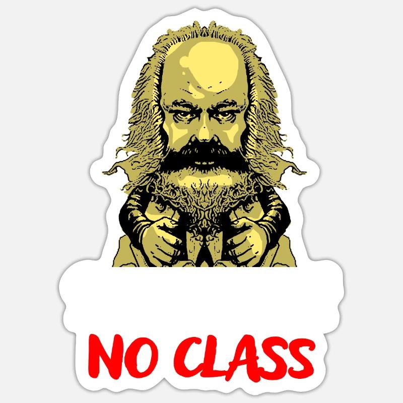 Communisme Lénine Marx Lutte des classes social - Sticker taille S (10 x 10 cm) - blanc mat