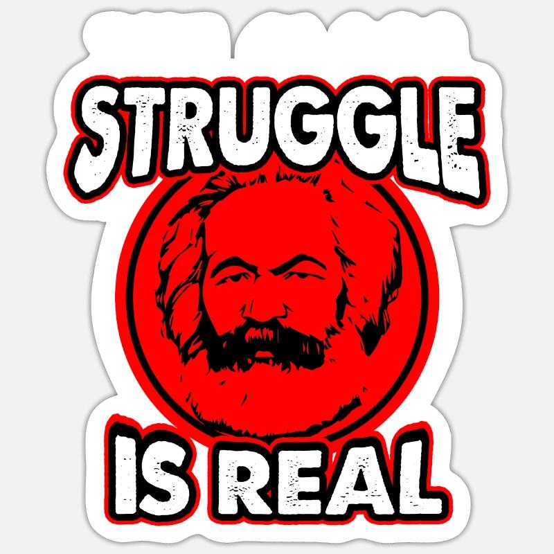 Communisme Lénine Marx Lutte des classes social - Sticker taille S (10 x 10 cm) - blanc mat
