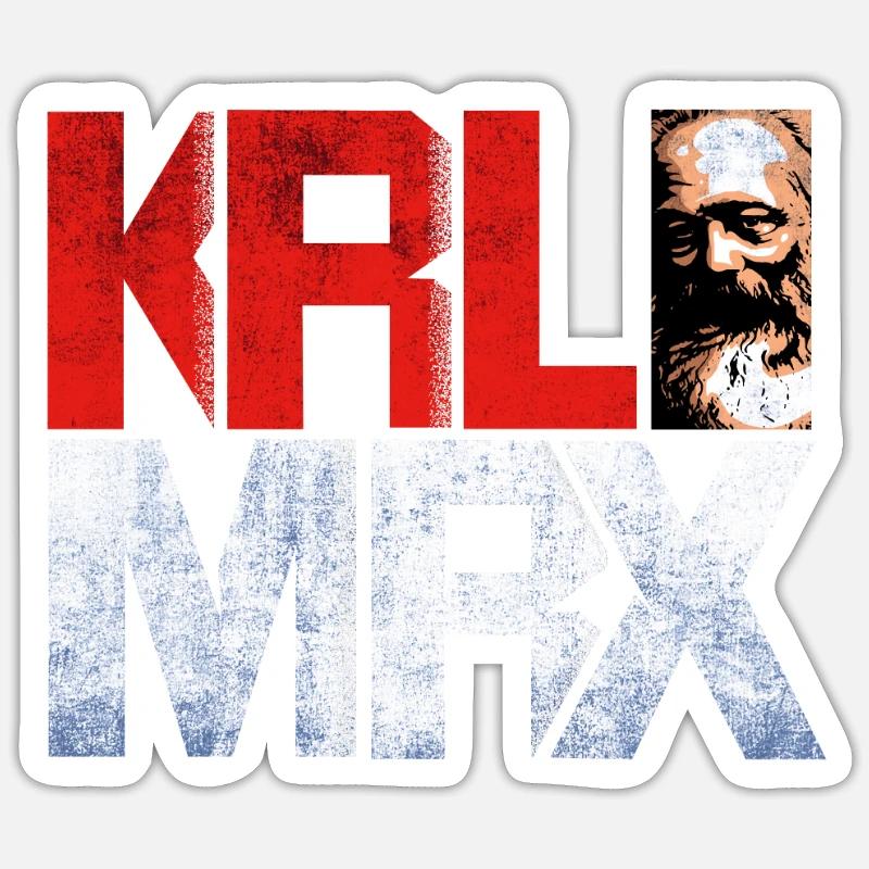 Communisme Lénine Marx Lutte des classes social - Sticker taille S (10 x 10 cm) - blanc mat