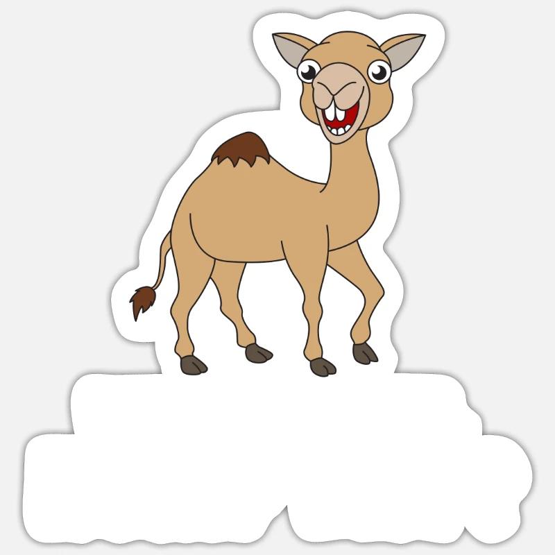 Kamel Kamele Tierliebe Liebhaber Geschenk - Sticker Größe S (10 x 10 cm) - Mattweiß