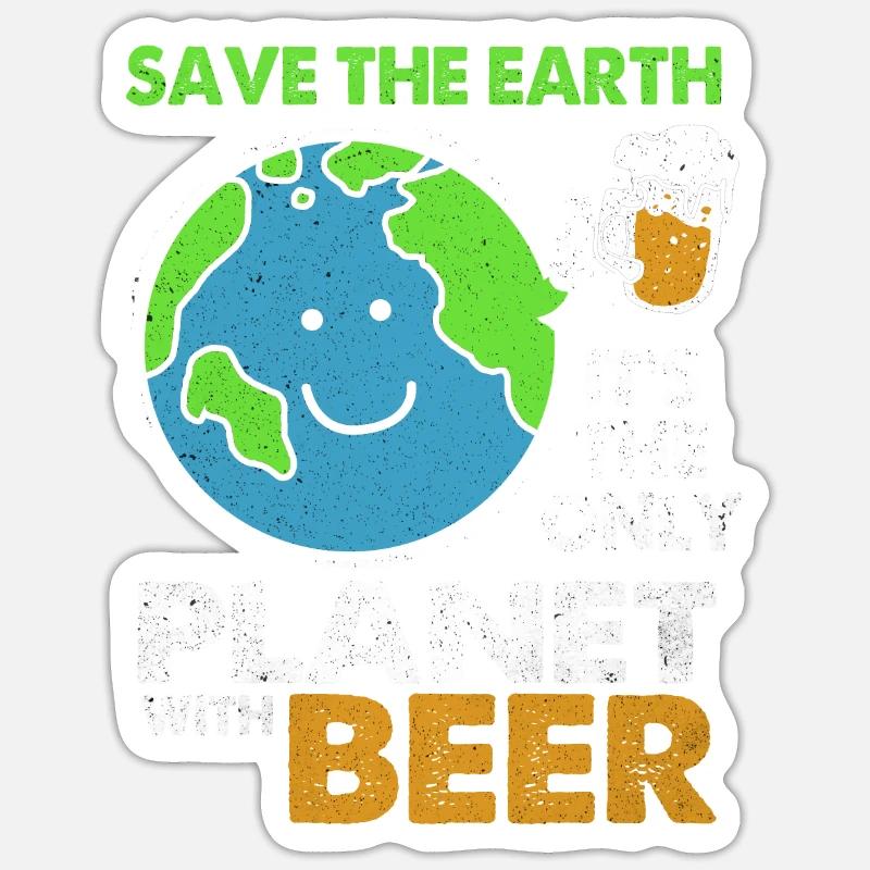 Jour de la Terre - Sticker taille S (10 x 10 cm) - blanc mat