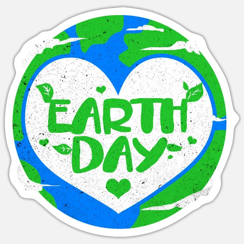 Jour de la Terre - Sticker taille S (10 x 10 cm) - blanc mat