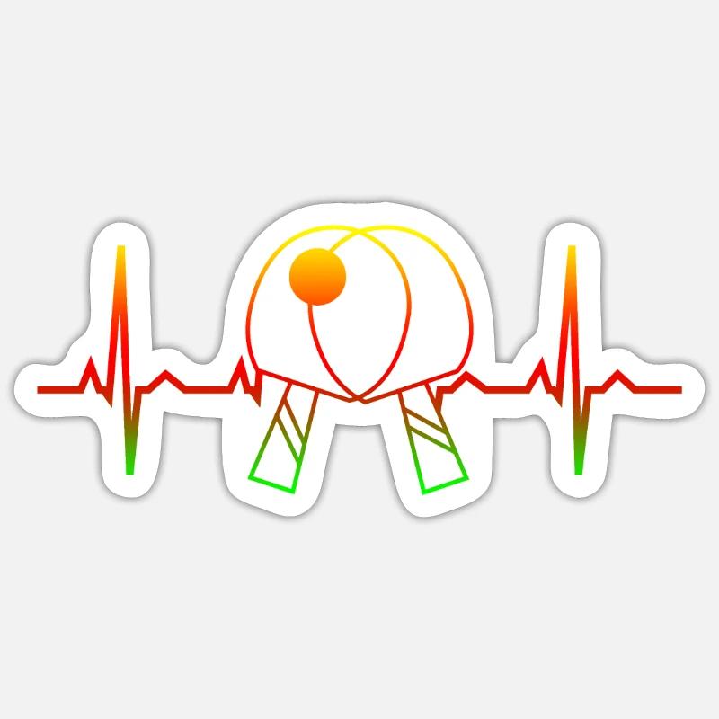 Ping-à-table Coeur cardiaque - Sticker taille S (10 x 10 cm) - blanc mat