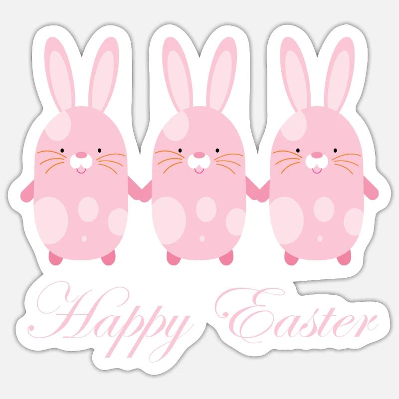 Pâques - Sticker taille S (10 x 10 cm) - blanc mat