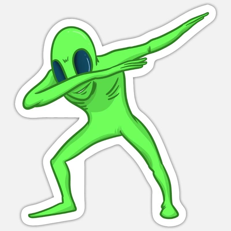 Dab alien alien Sticker size S (10 x 10 cm)