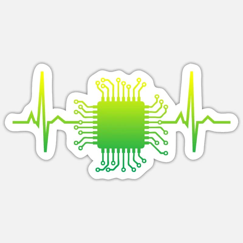 Computer Science Heartbeat - Sticker size S (10 x 10 cm) - white matte