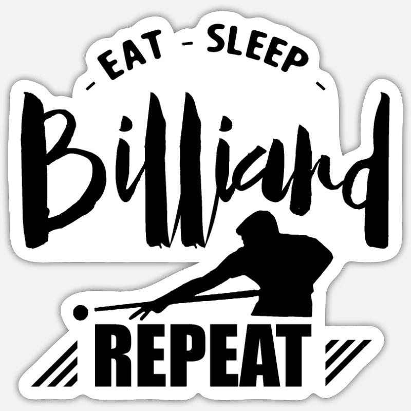 Pool Billardkugel Billiard Billard Spieler Billard - Sticker taille S (10 x 10 cm) - blanc mat